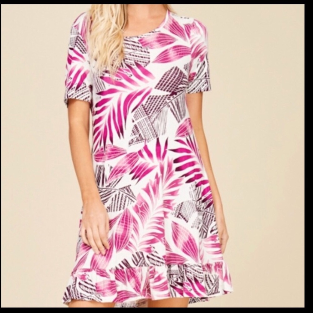 Trop Print Pink Dress - Picture 4 of 8